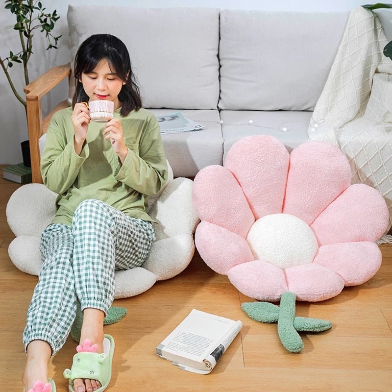 Flower Cushion Pillow Pink