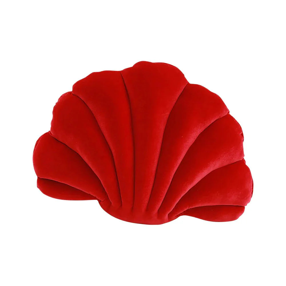 Sea Shell Velvet Throw Pillow Red