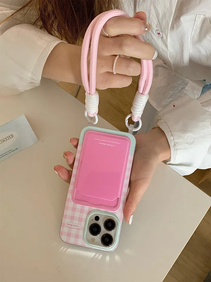 Pink Checkered iPhone Case