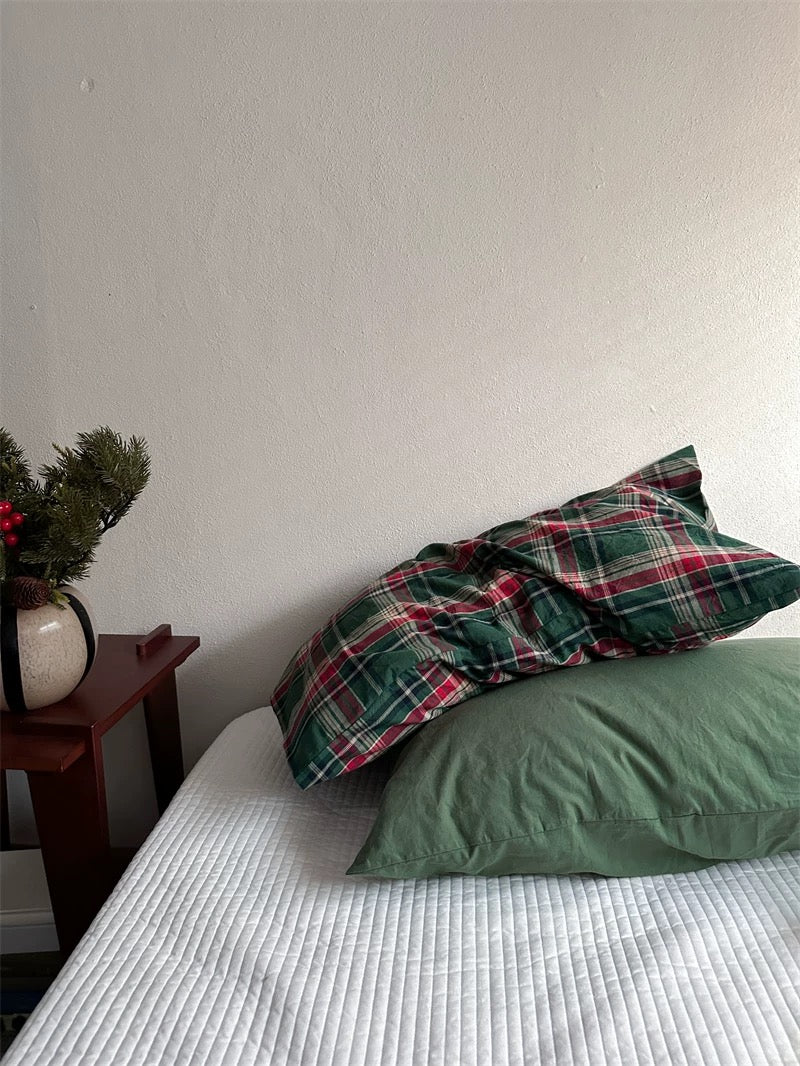 Plaid Christmas Pillowcase