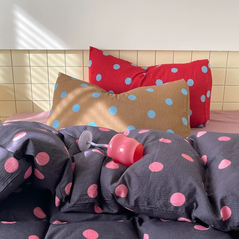 Gray Polka Dot Duvet Cover Set