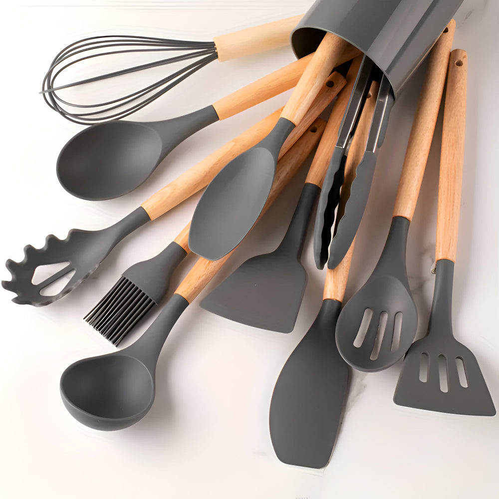 Silicone Cooking Utensils Set Slate