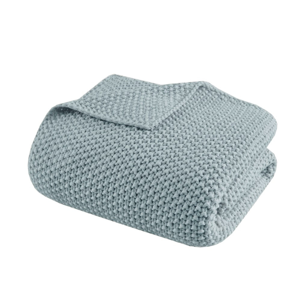 Bree Knit Throw 50x60" Light Blue