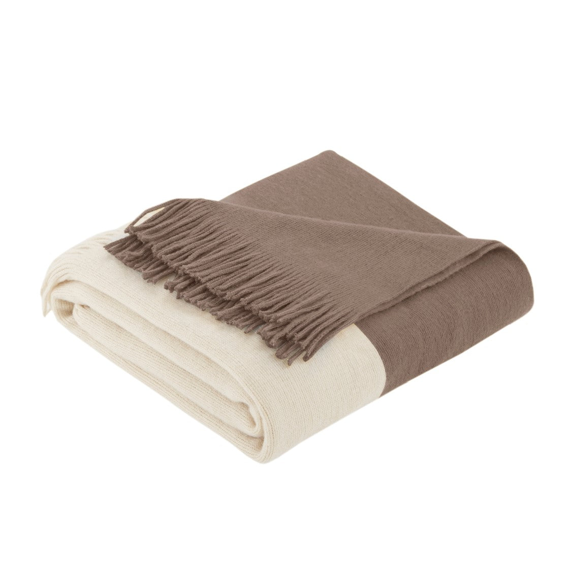 Stockholm Color Block Faux Cashmere Throw 50x60" Taupe