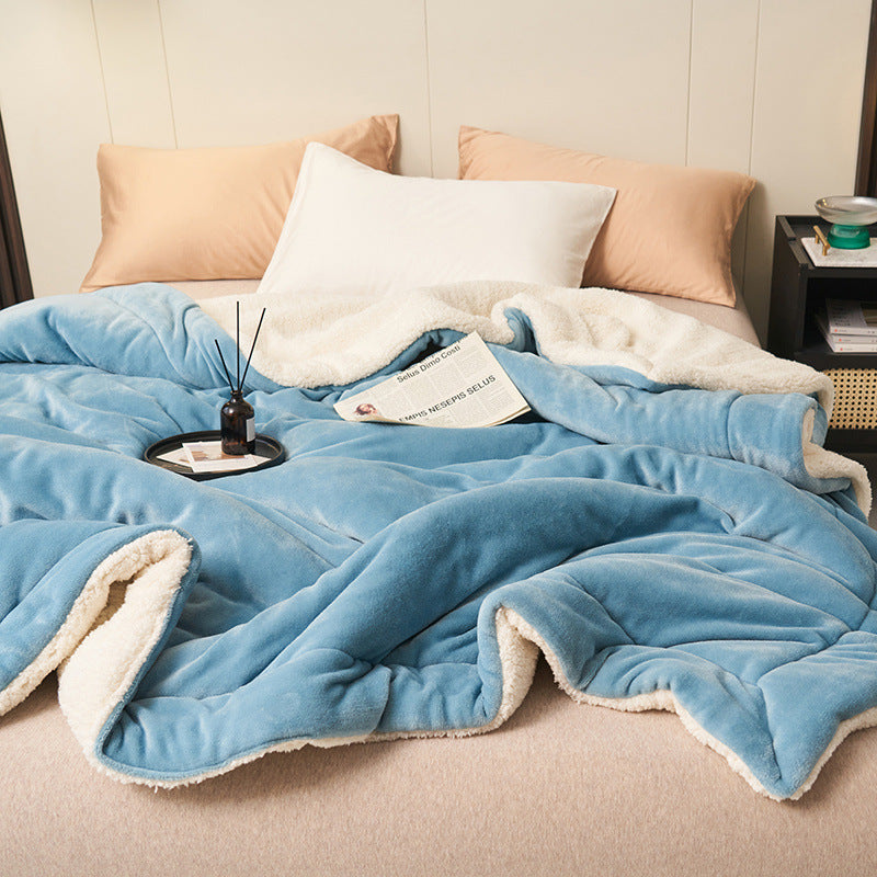 Sherpa Flannel Throw Blanket