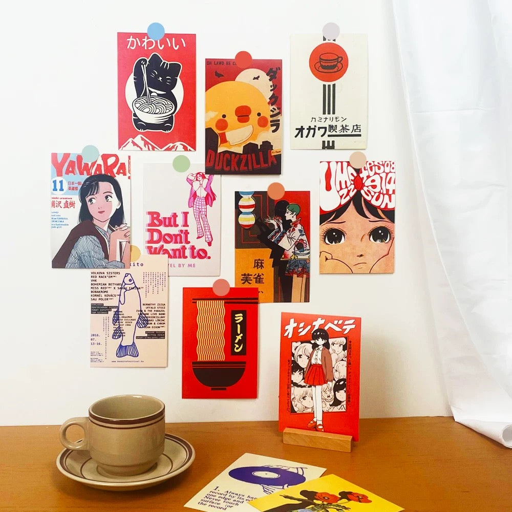 Japanese Vintage Wall Collage Postcards