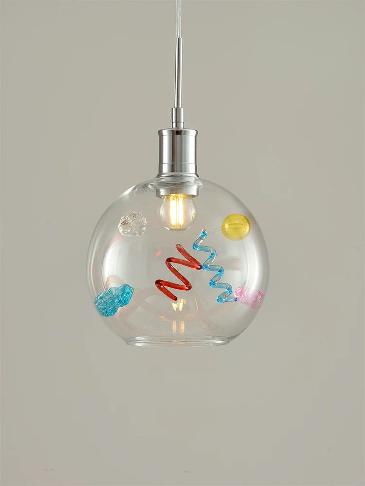 Mid-Century Colorful Glass Pendant Light