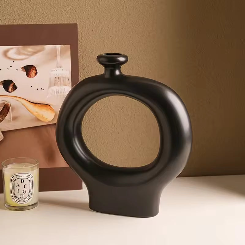 Minimalist Striped Ceramic Vase Set