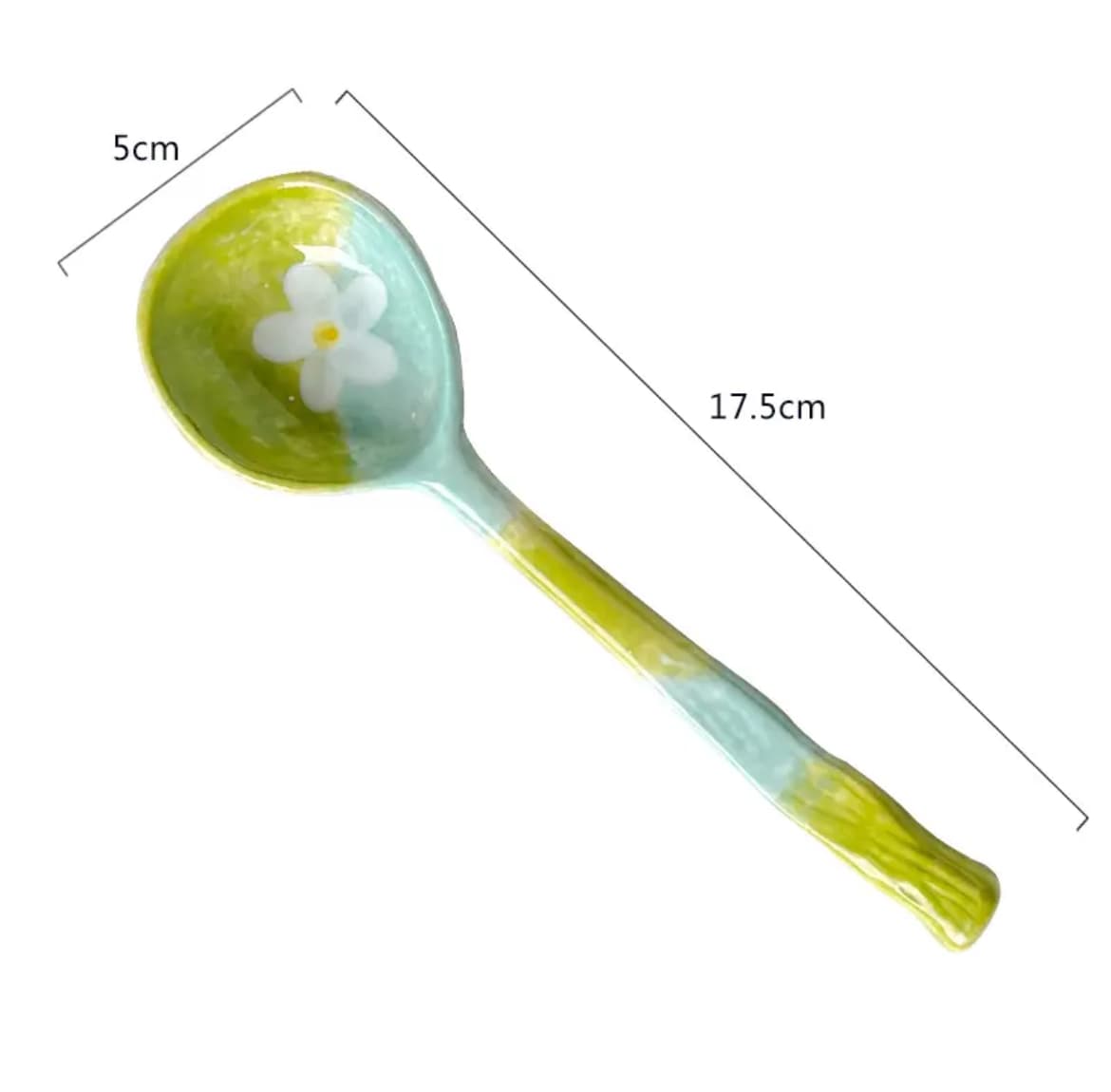 Ceramic Flower Spoon Green