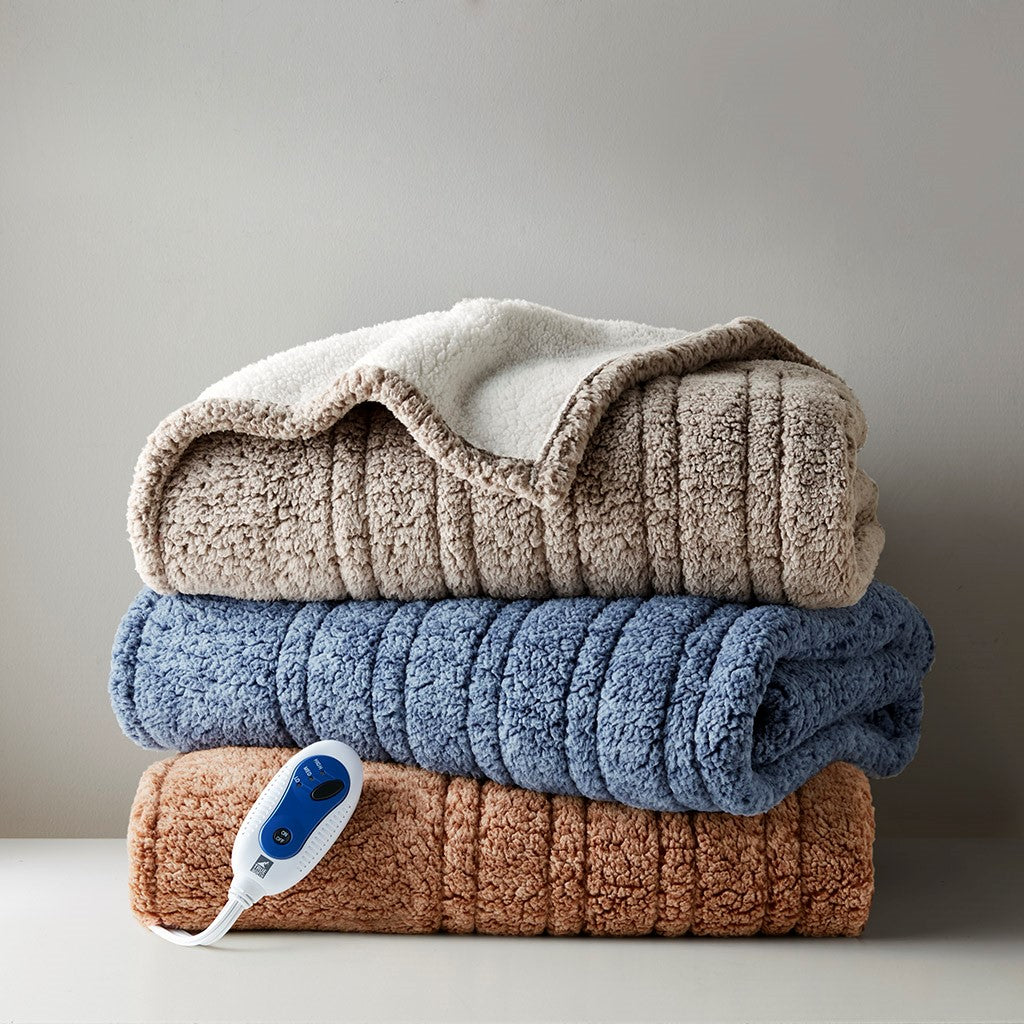 Marbled Sherpa Heated Throw