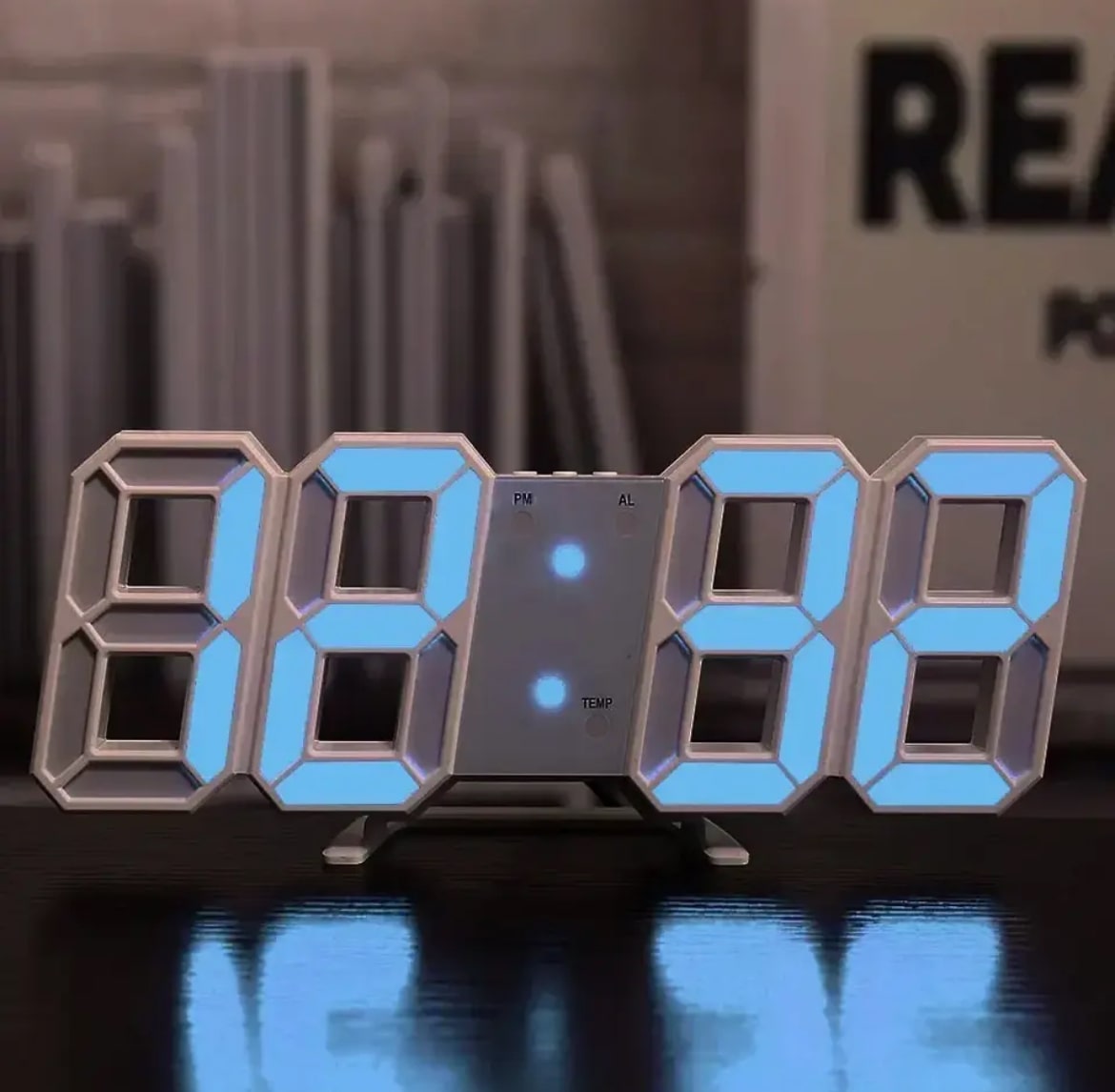 Smart 3D Clock White and blue