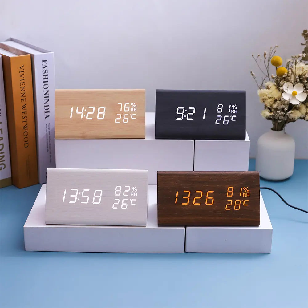 Modern Wood Decor Digital Clock