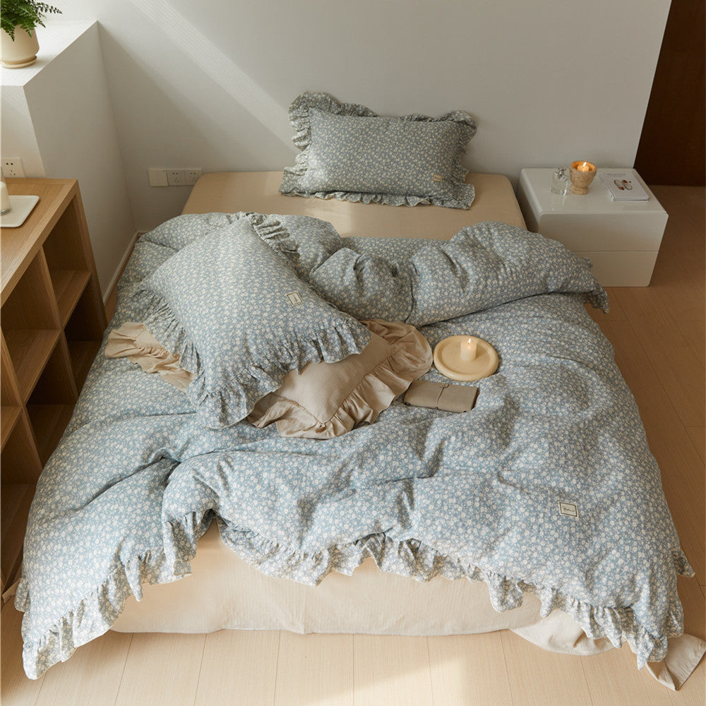 Ditsy Floral Bedding Set – Ruffled Cotton Muslin