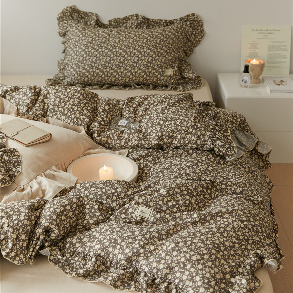 Ditsy Floral Bedding Set – Ruffled Cotton Muslin