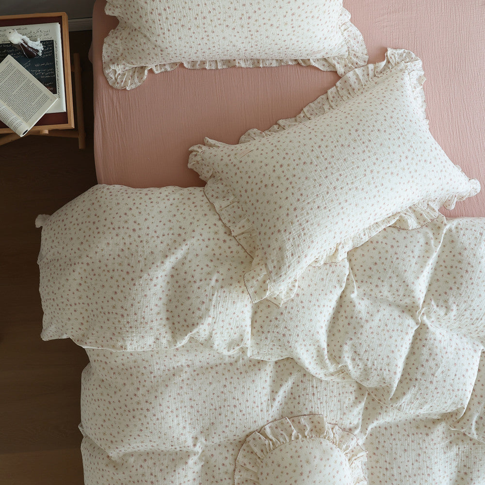 Ditsy Floral Duvet Cover Set – Ruffled Cotton Muslin