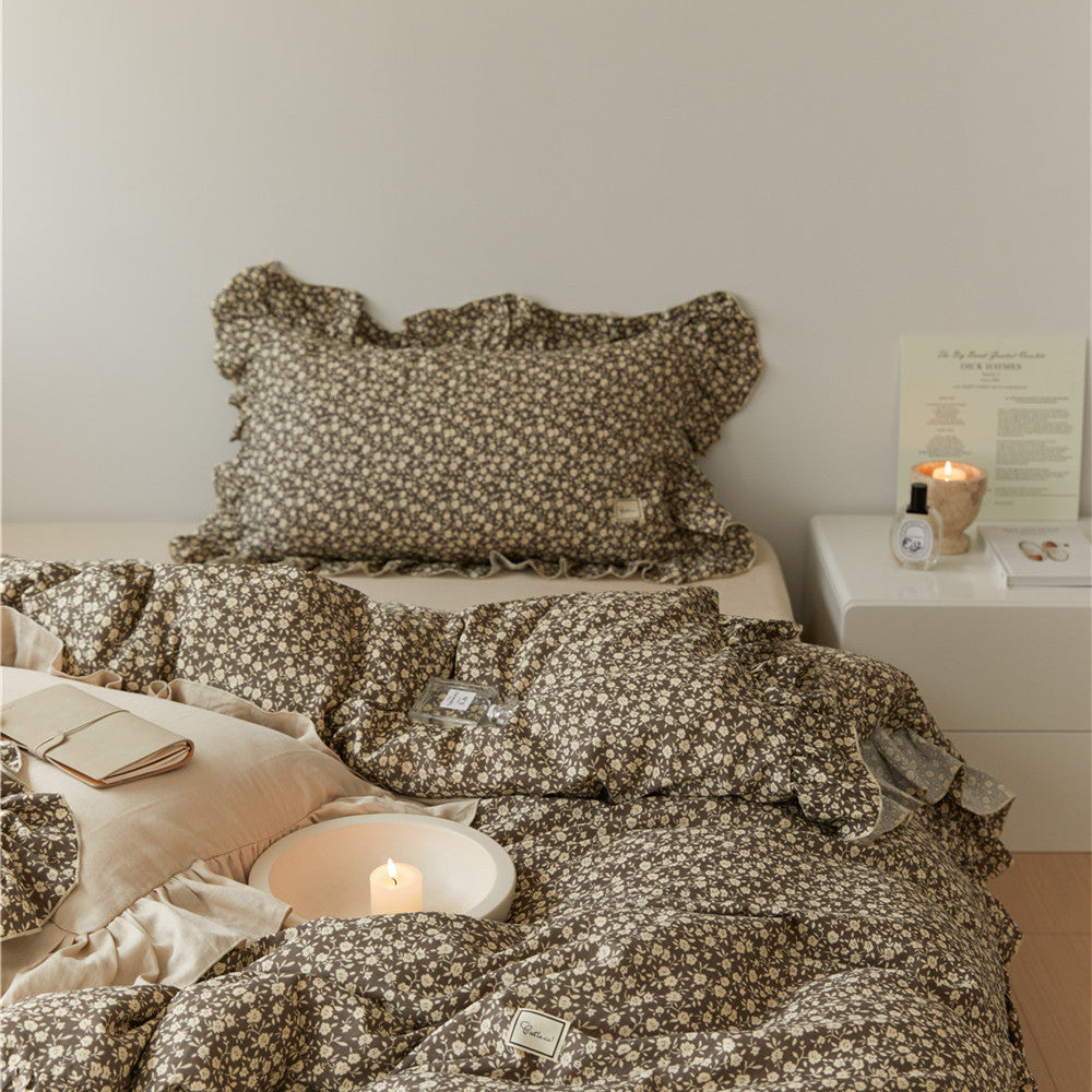 Ditsy Floral Bedding Set – Ruffled Cotton Muslin