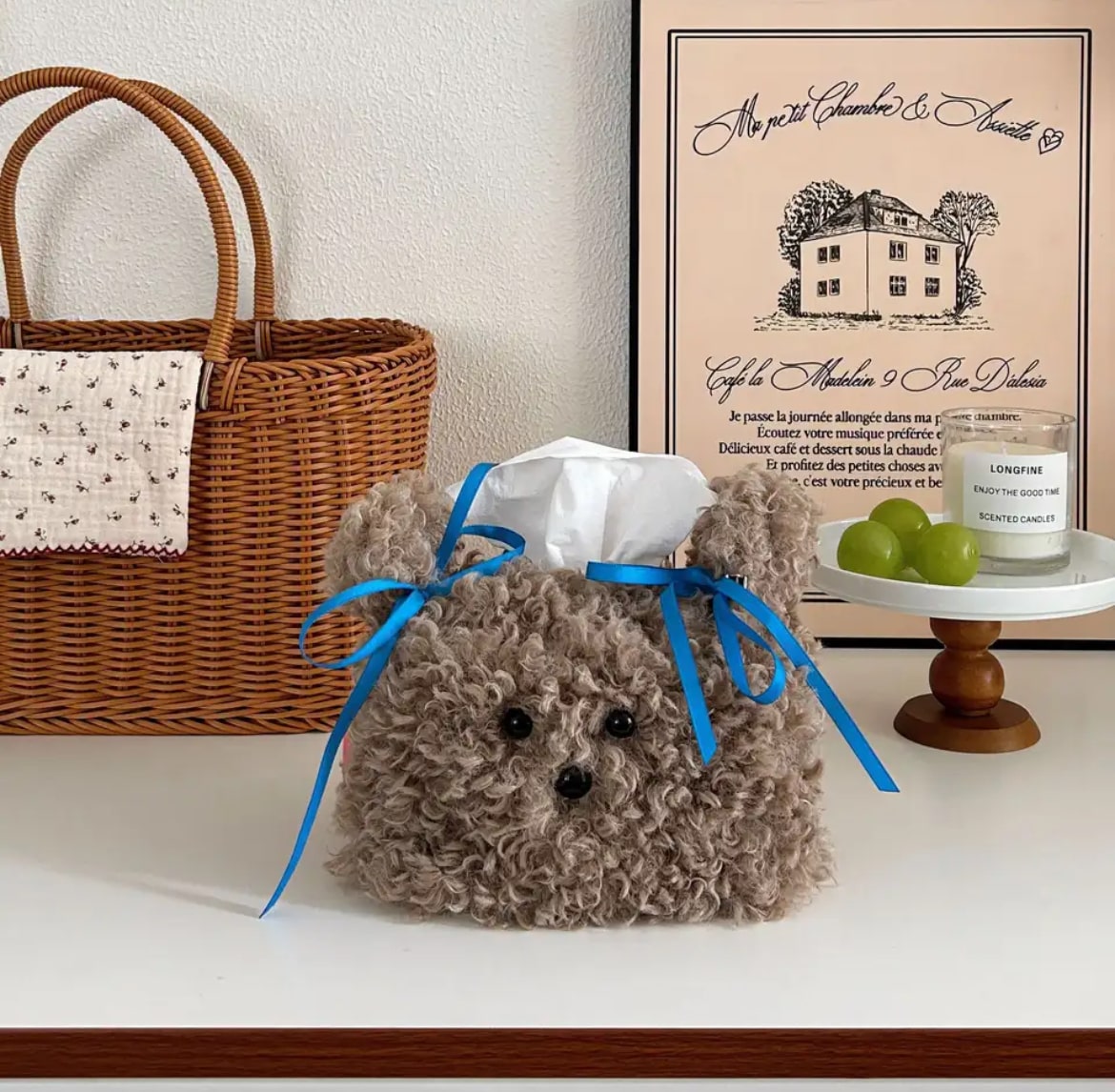 Cartoon Dog Napkin Box Brown