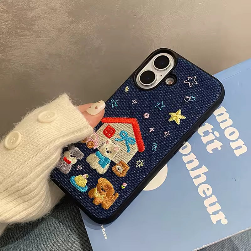 Denim Puppy iPhone Case