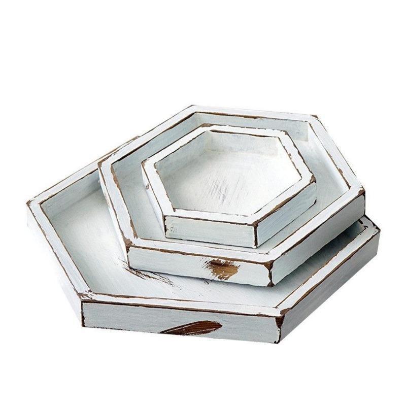 Rustic Wood Tray Set