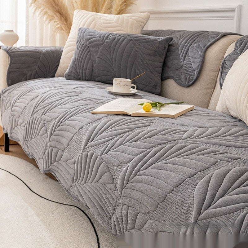 Kid & Pet Friendly Couch Cover - Non-Slip & Plush Dark Gray