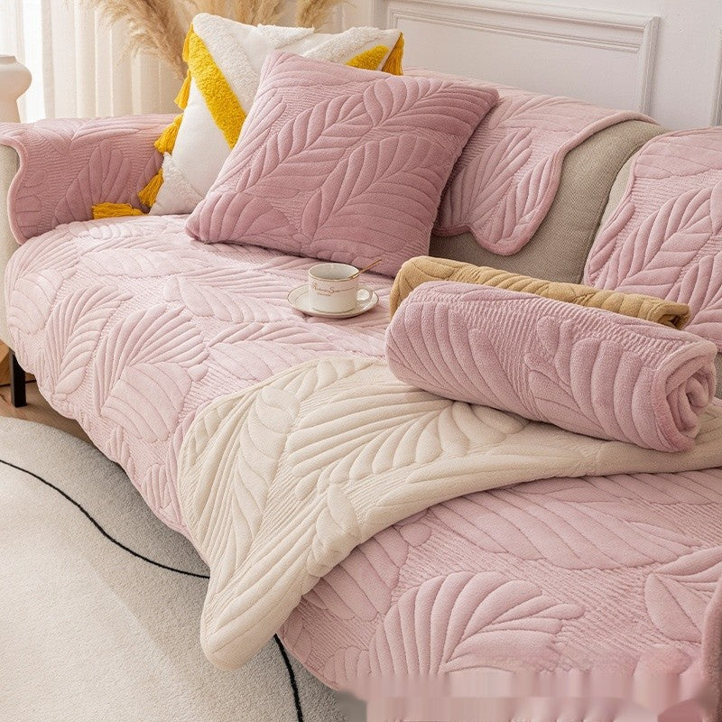 Kid & Pet Friendly Couch Cover - Non-Slip & Plush Lotus Pink