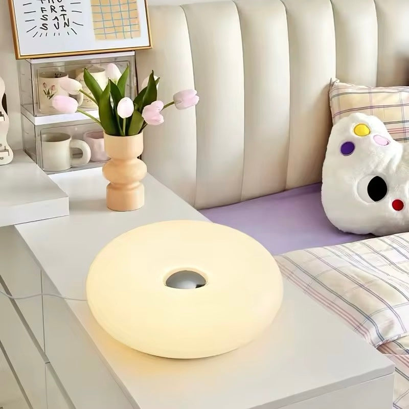 Vintage Donut Bauhaus Lamp White Matte Plastic