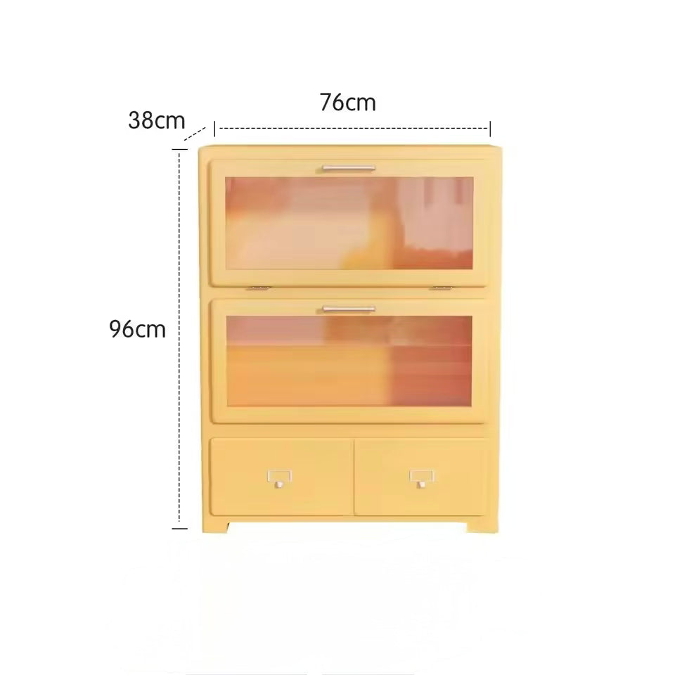 Pink Pastel Display Cabinet Yellow