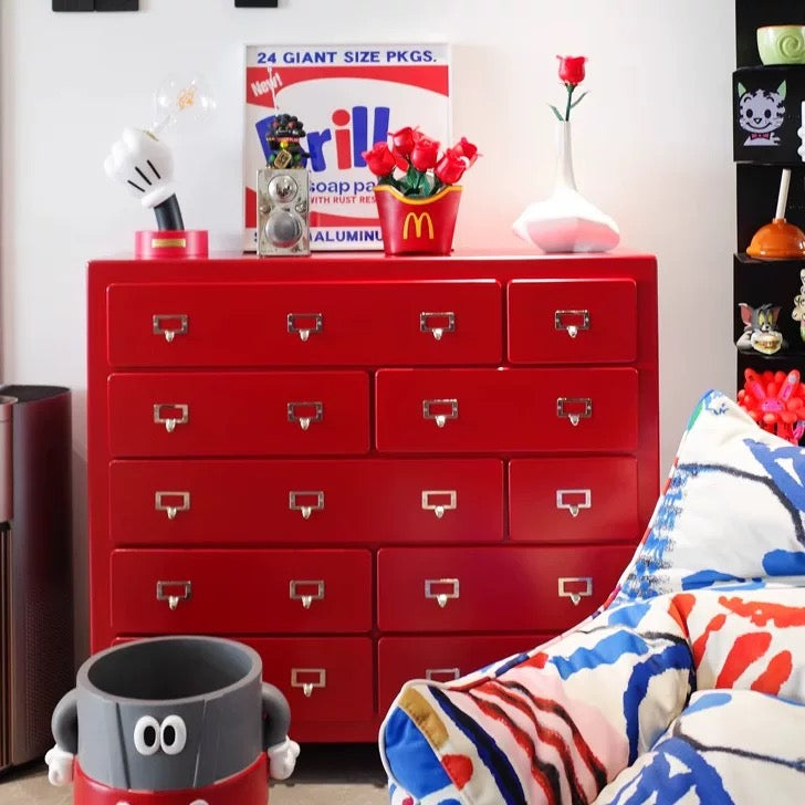Aesthetic Pink Storage Cabinet Red