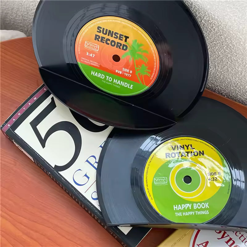 Retro Vinyl Record Bookends