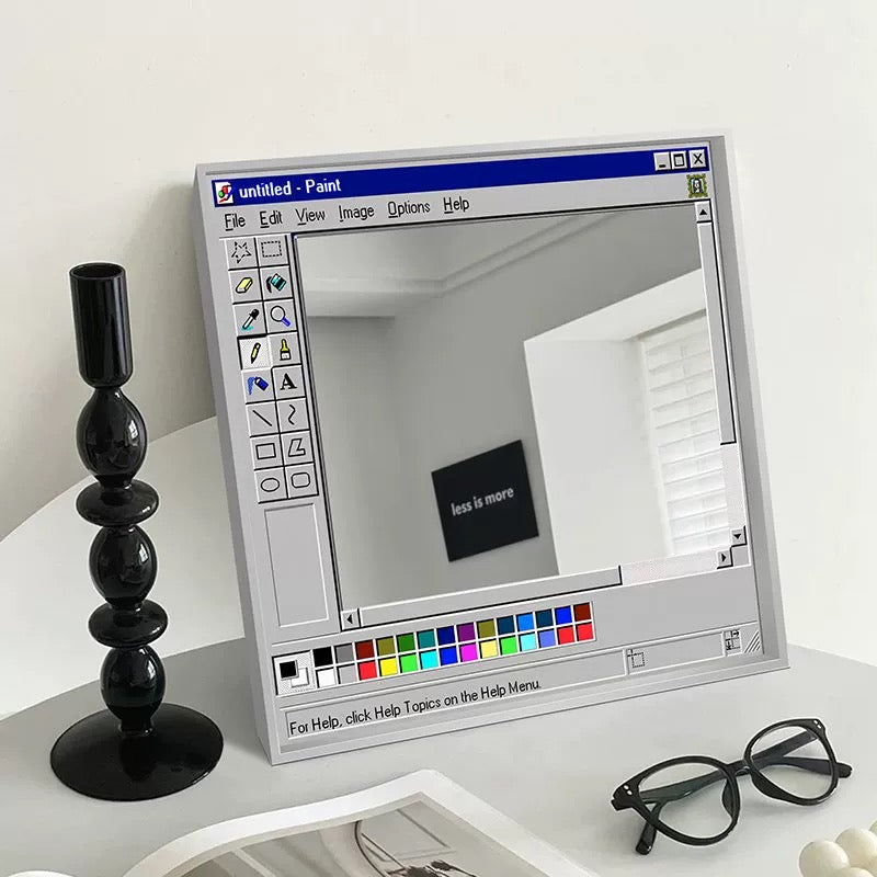 Gray Retro Nostalgia Wall Mirror