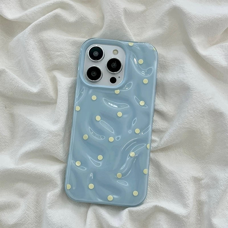 Glossy Polka Dot iPhone Case Blue