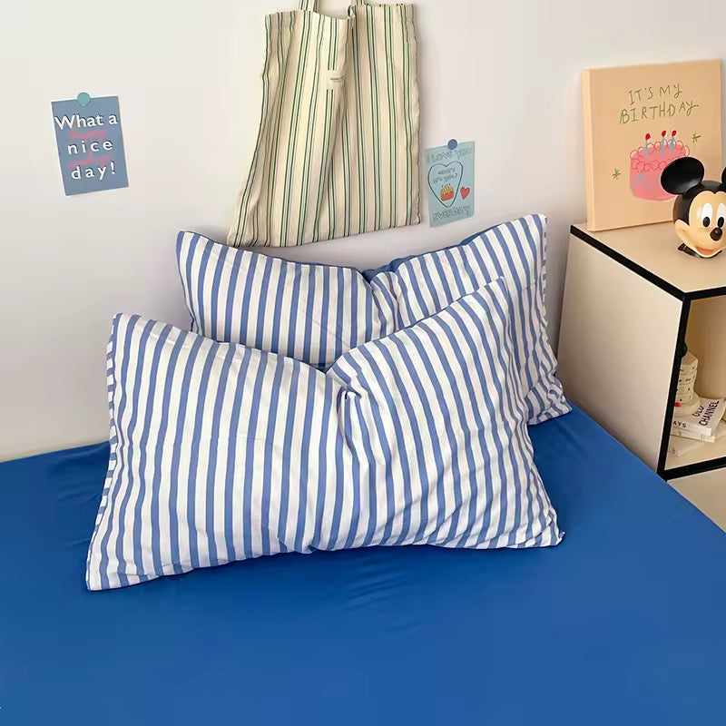 Blue Striped Bedding Set