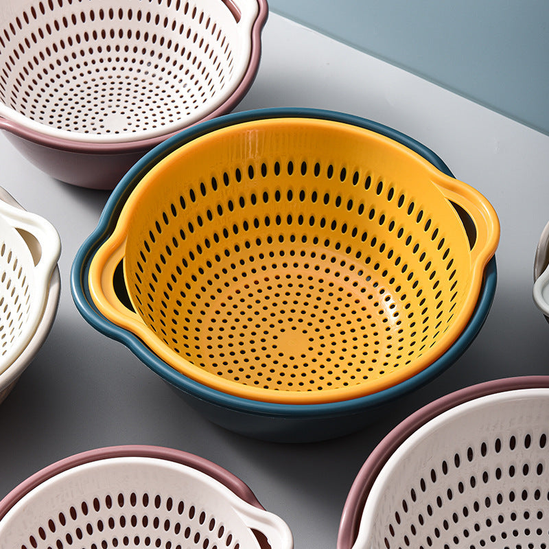 Double-Layer Colander Bowl 8-Piece Set