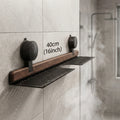 No-Drill Walnut Bathroom Shelf