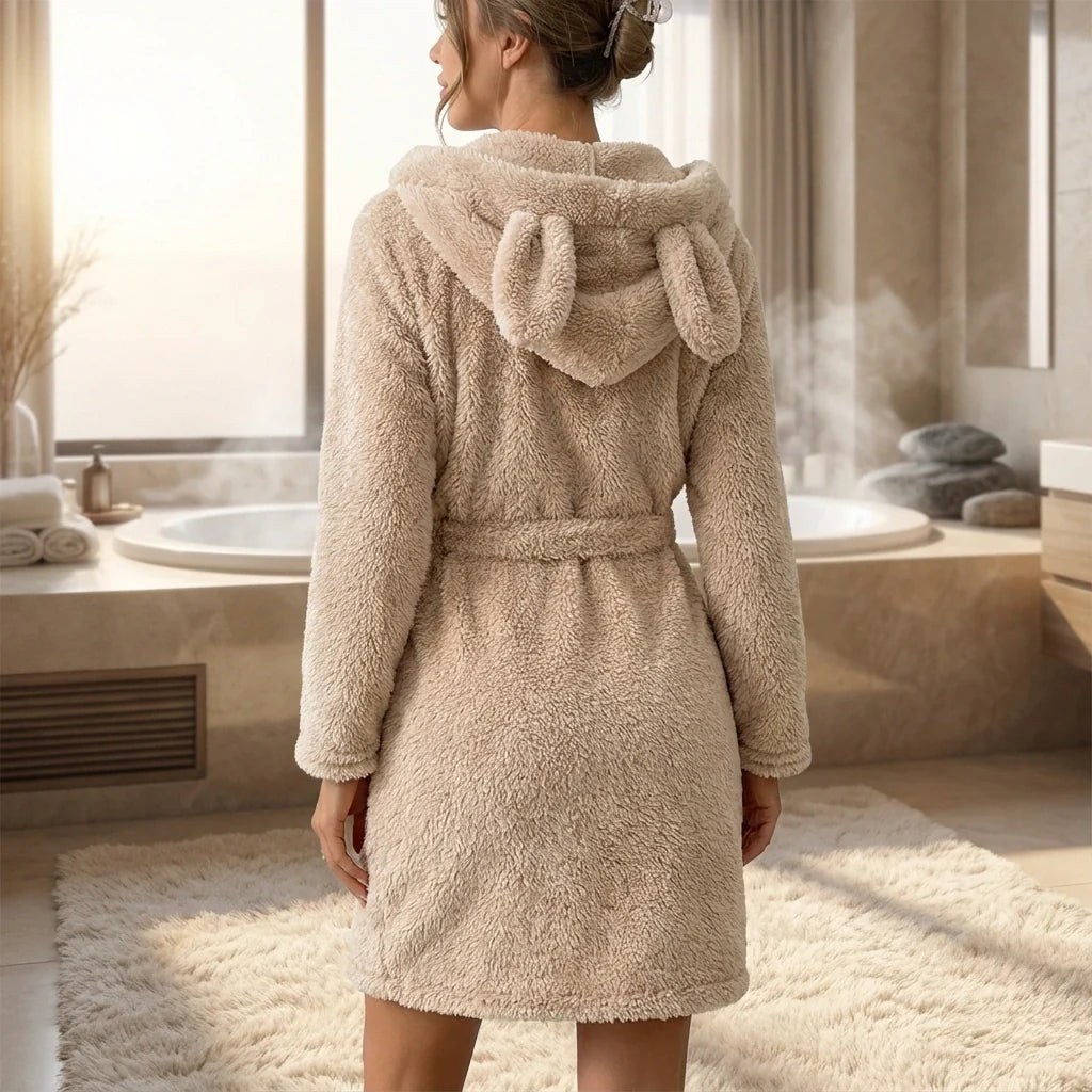 Luna Bear Hood Plush Robe