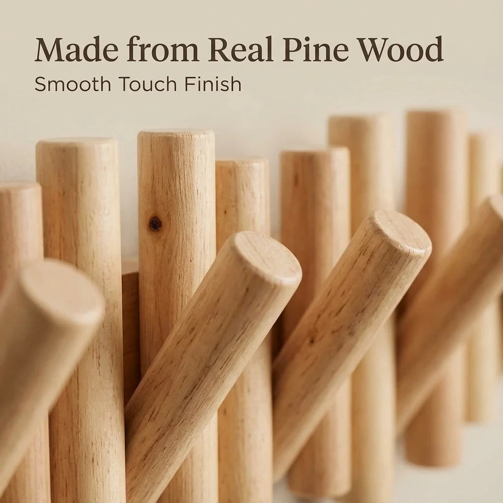 Picket Wooden Flip Wall Hooks