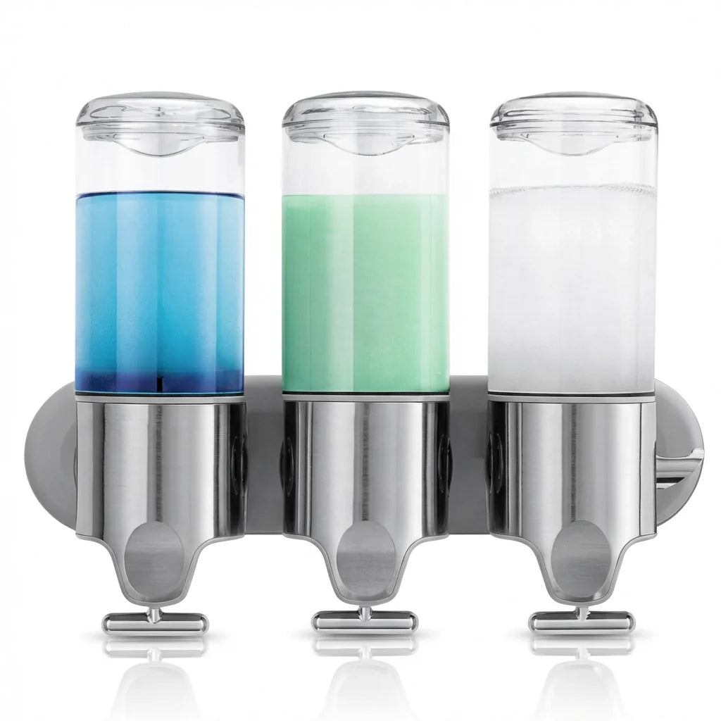 Wall-Mounted Soap Dispenser Triple Dispenser