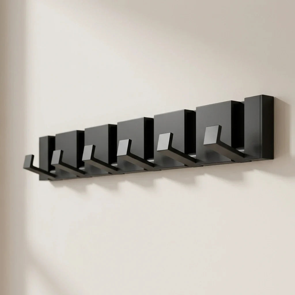 Foldable Wall Hook Rack - Limited Time Offer 6 Hooks Black