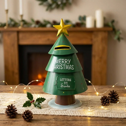 Christmas Iron Figurine Ornament Tree Mailbox