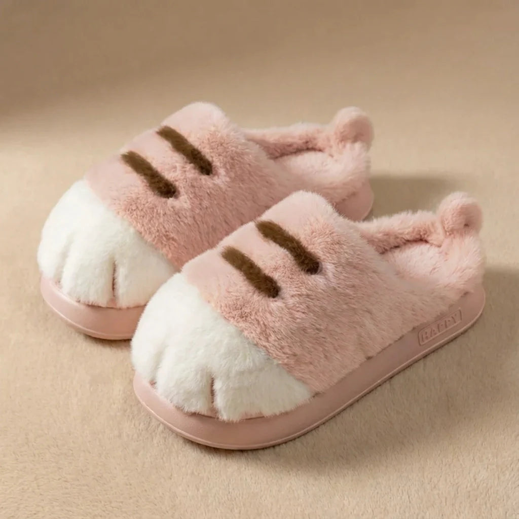 Cat Paw Plush Slippers - Limited Time Offer Pink