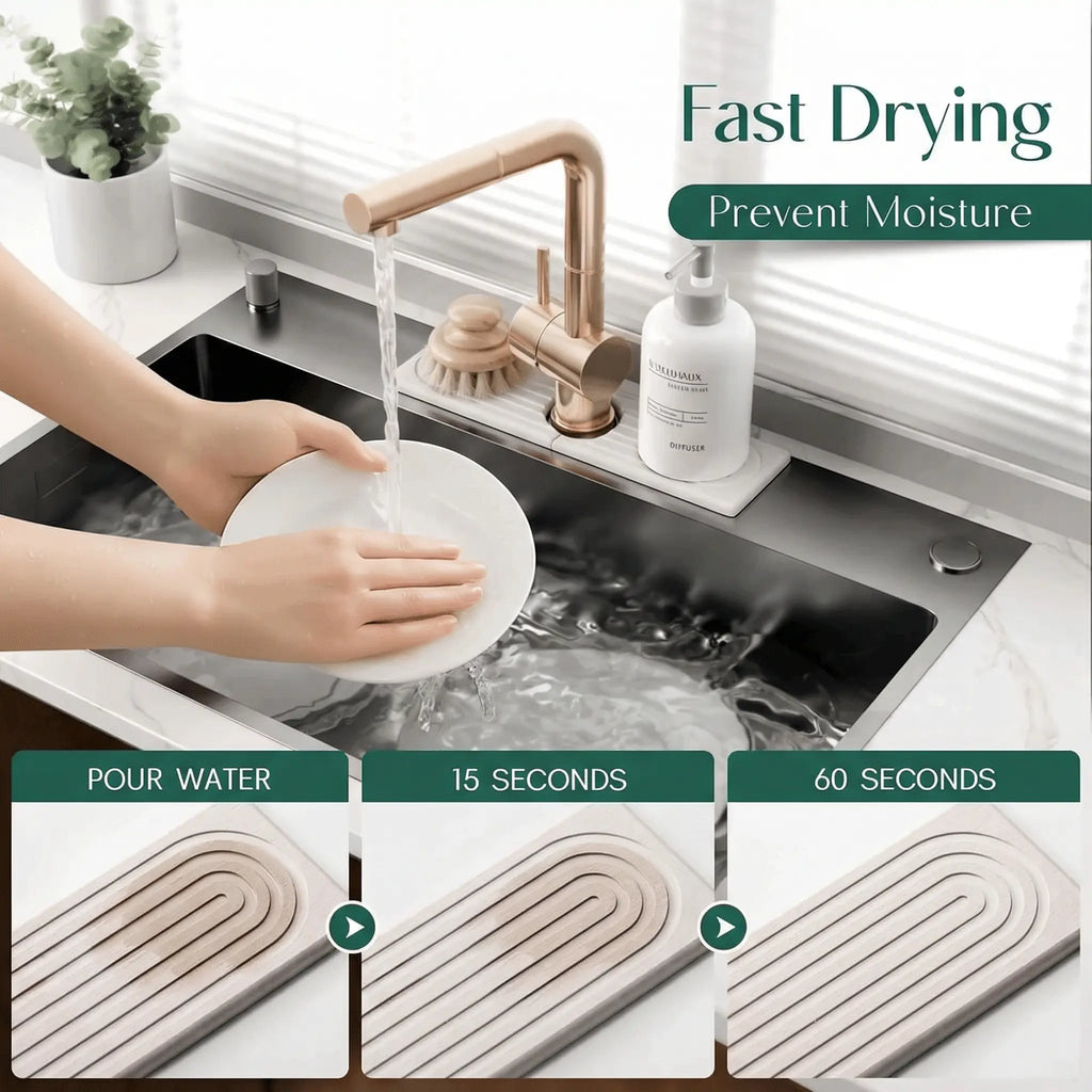 The InstaDry Faucet Stone Mat - Limited Time Offer