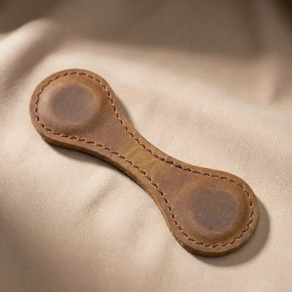 Handmade Magnetic Leather Bookmark Brown