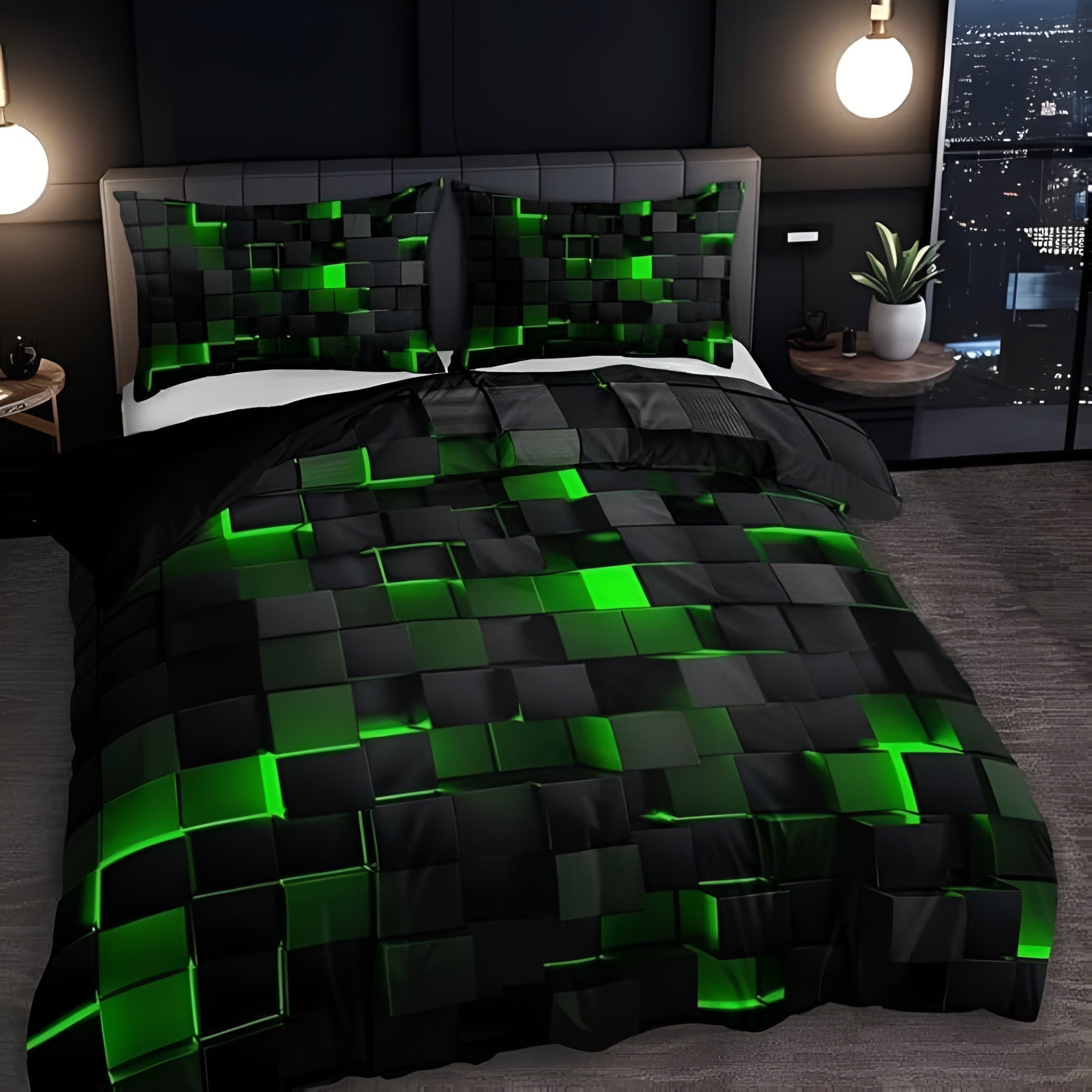 GEOMATRIX | Duvet Cover Set Green