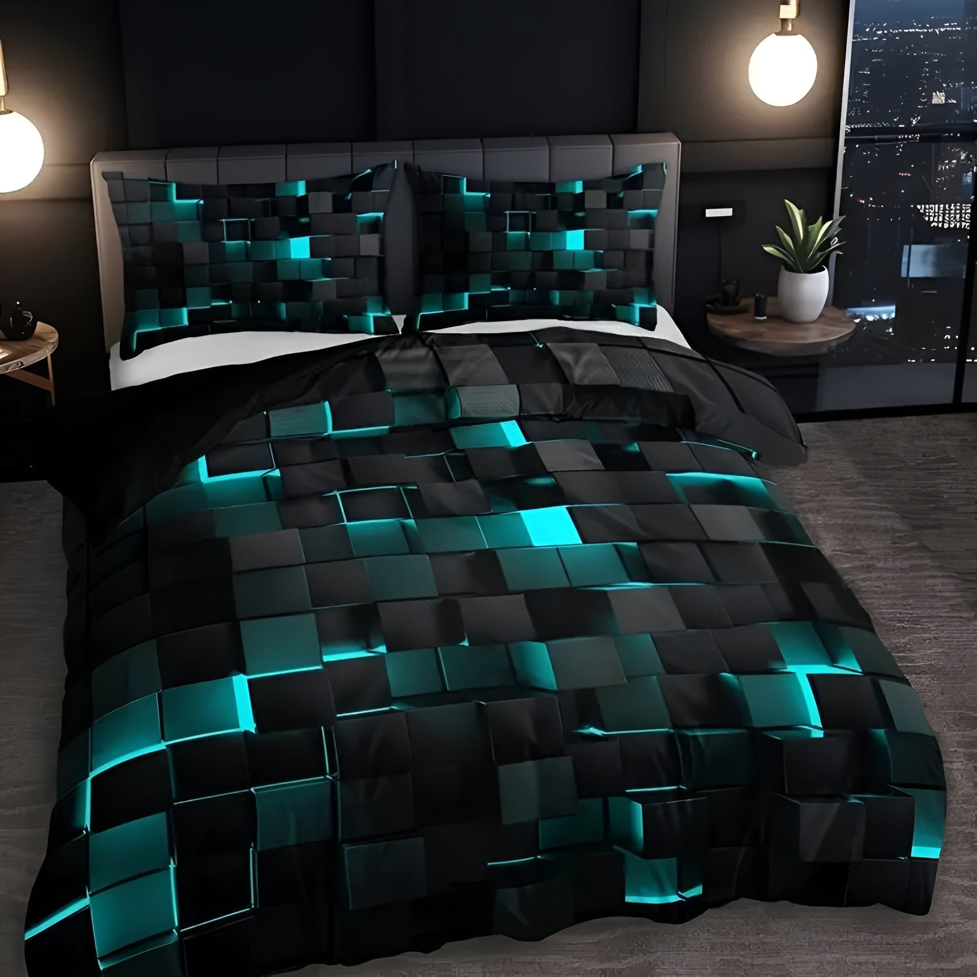 GEOMATRIX | Duvet Cover Set Sky blue