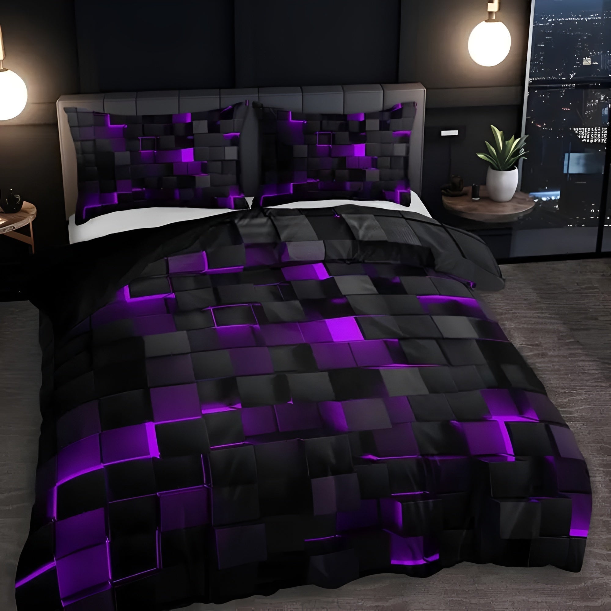 GEOMATRIX | Duvet Cover Set Violet