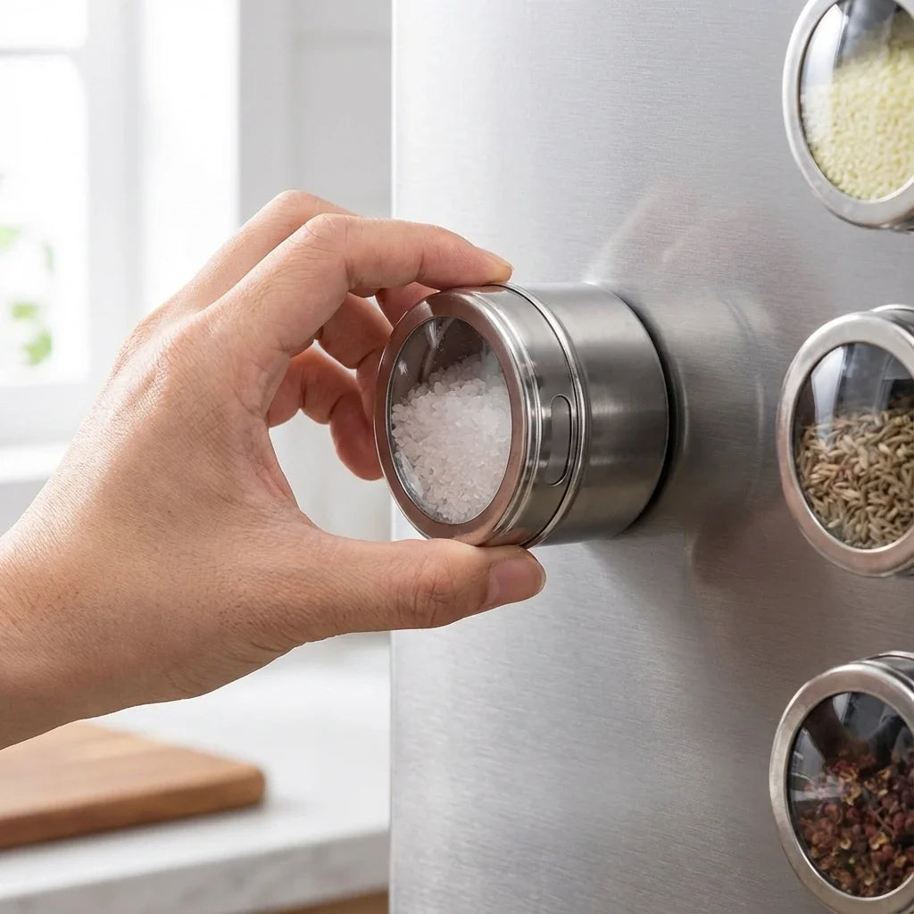 Magnetic Stainless Spice Tin Set