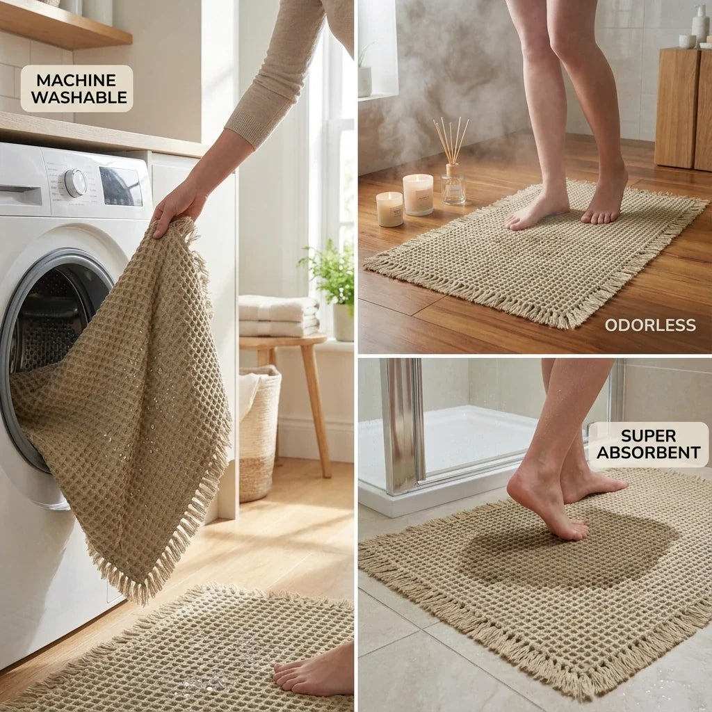 QuickDry Waffle Bath Mat - Limited Time Offer