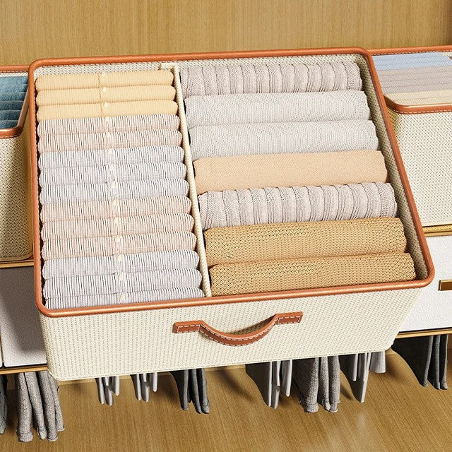Stackable Closet Storage Bin With Dividers