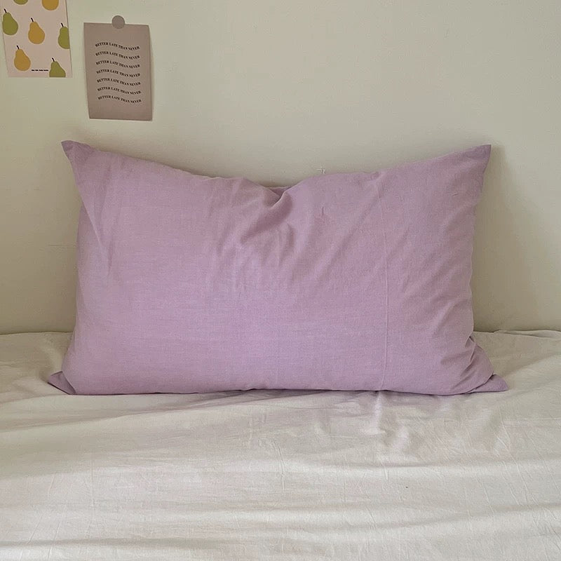 Pastel Striped Embroidered Pillowcase