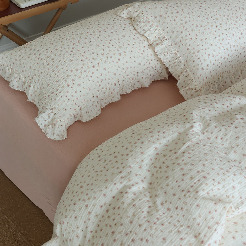 Ditsy Floral Duvet Cover Set – Ruffled Cotton Muslin